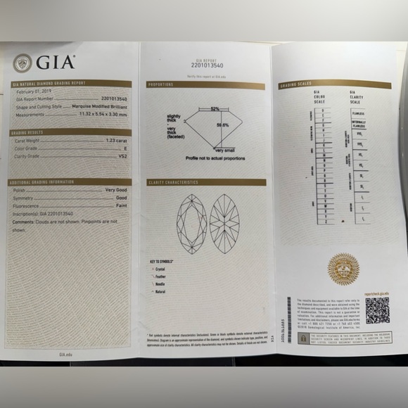 GIA 1.23ct Marquise Diamond Ring - E color, VS2 Clarity, 11.3mm x 5.5mm spread!! - Picture 7 of 11